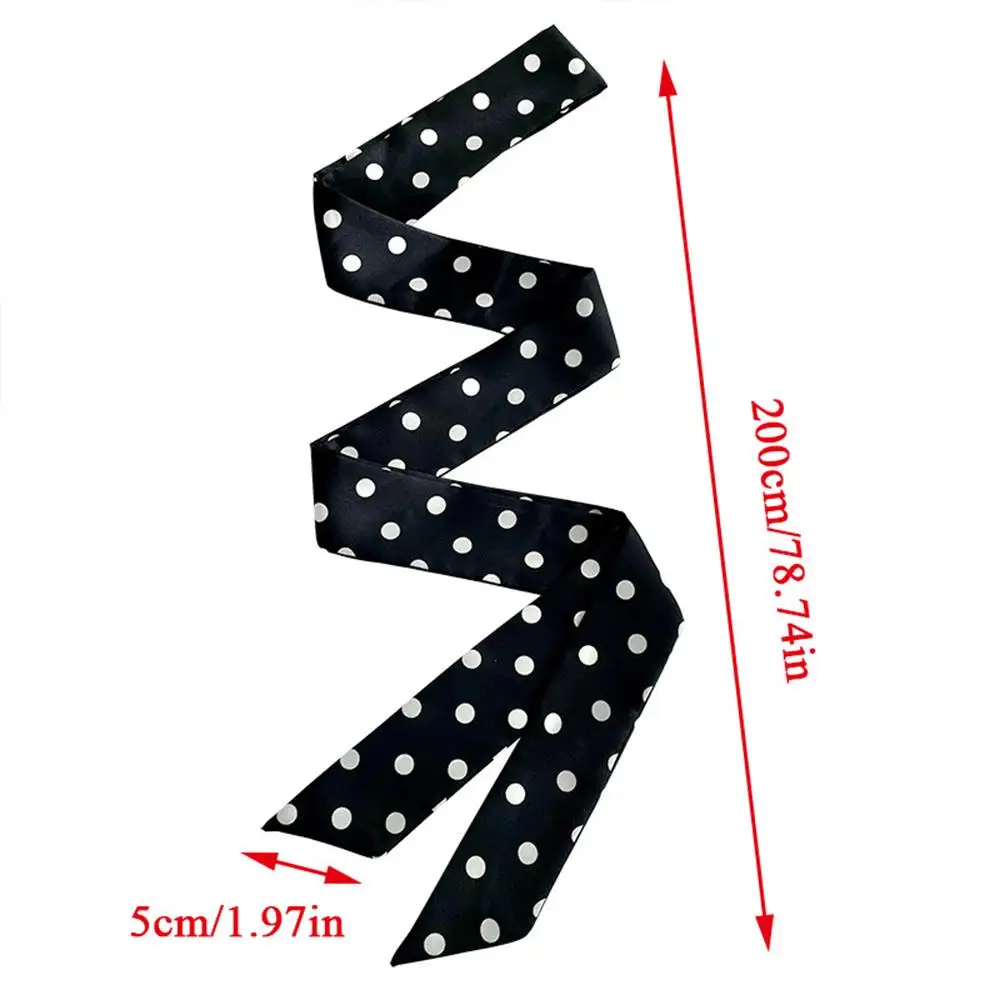 2025 Luxury Ribbon Polka Dot Scarf Satin Hijab Fashion Wraps Hair Bands Ribbon Headband Bandann Polka Dot Scarf Printed Scarf