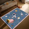 Children Bedroom Play Mat Large Carpet for Living Room Astronaut Pattern Baby Crawling Mat Non-slip Room Decor Rugs Customizable 4