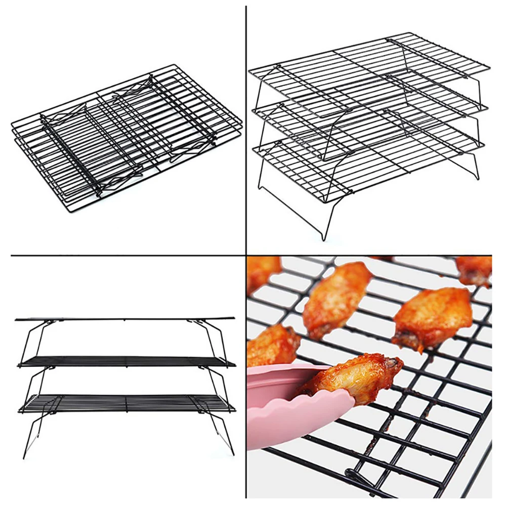 Upgraded Stackable Cooling Rack for Baking,3 Tier Jerky Rack Cooling Racks  for C