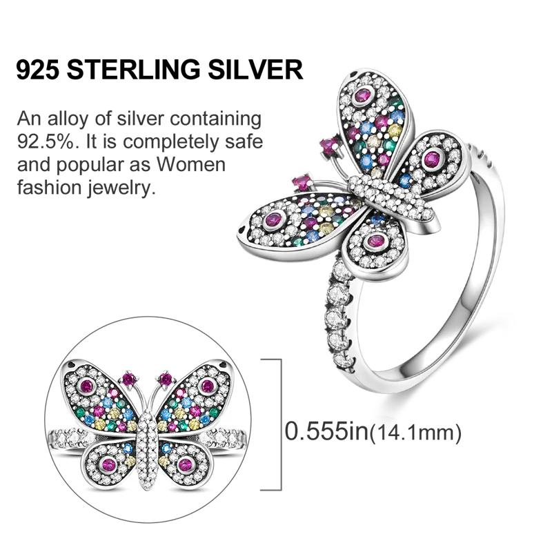Silver Rings Silver Ring Wedding Rings 925 Silver Women Wedding Ring Infinite Butterfly Ladybug Flower Cat For Engagement Anniversary Stackable Rings