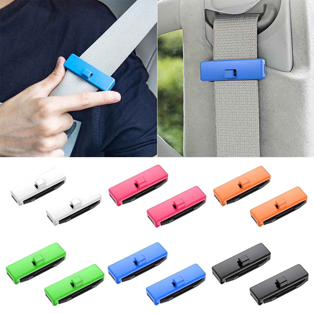 2pcs Adjustable Car Seats Belt Safety Holder Stopper Buckle Seats Belt Clamp Clip Car Seat Belt Clamp Seat Belt Elasticizer
