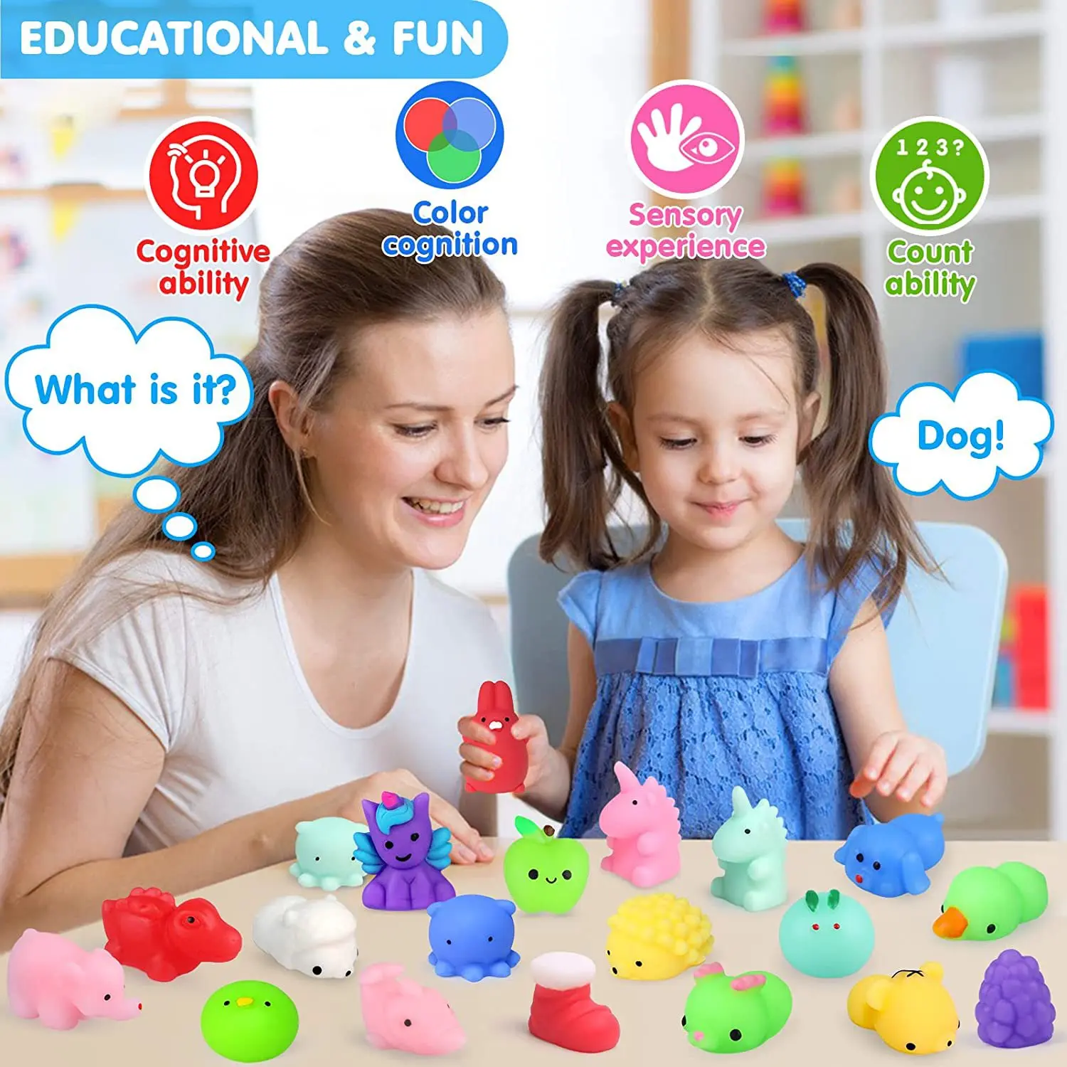 Mochi-Fun”: Jouets Squishy pour Enfants, Cadeaux de Fête & Plus