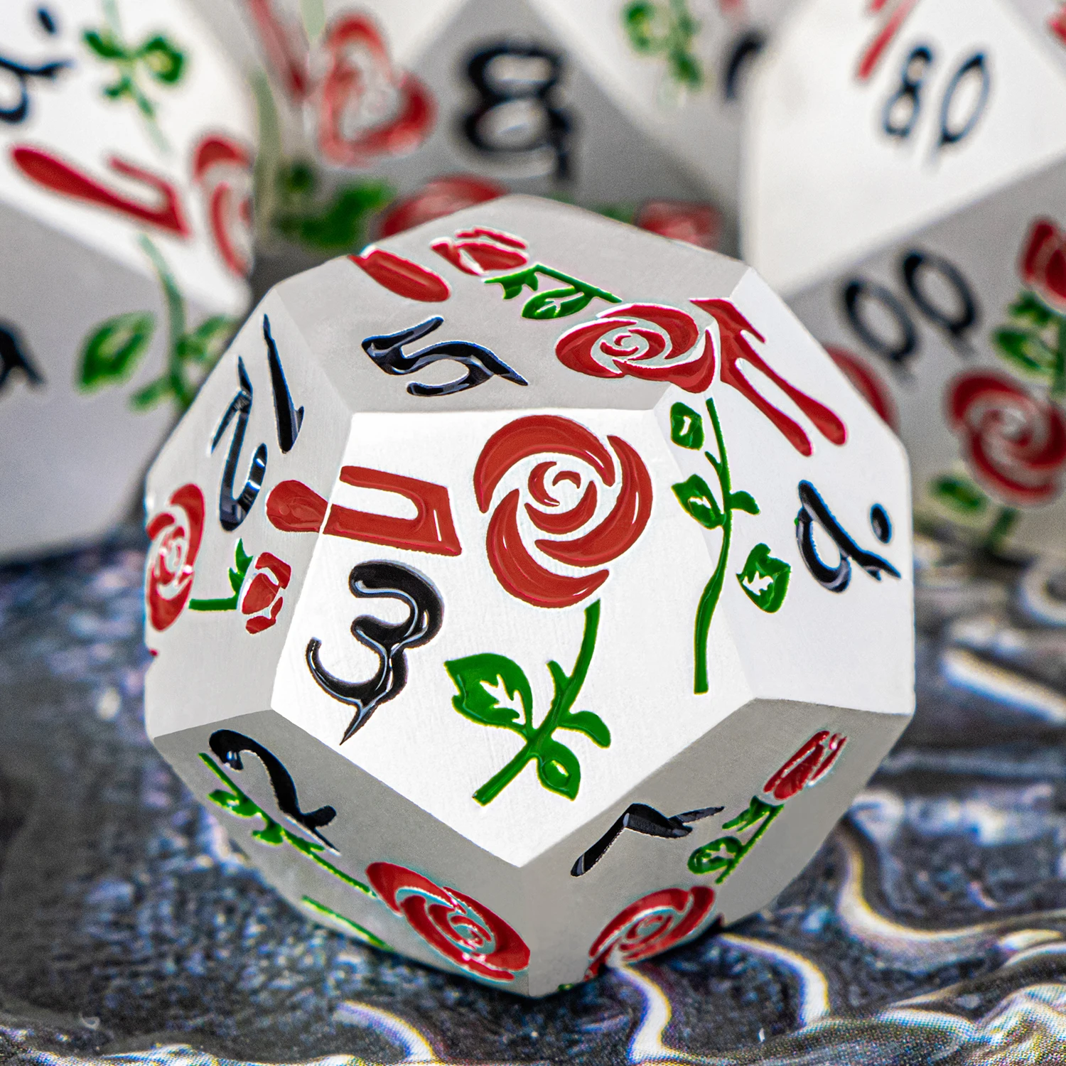뱀파이어 로즈 D&D 메탈 다이스 세트 D&D D20 던전 앤 드래곤 롤링 게임 다면체 D+D 다이스 테이블탑 플레잉 7개 D&D 다이스