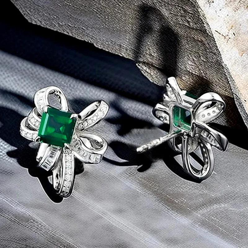 925 Sterling Silver Zircon Chili Shape Earrings main image 1
