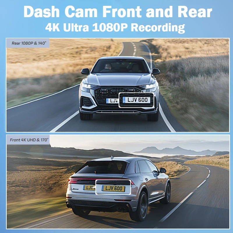 4K Car Dvr WIFI Dual DashCam for Car GPS Video Recorder Front&Rear View Camera Night vision Parking Monitor Car Accessories