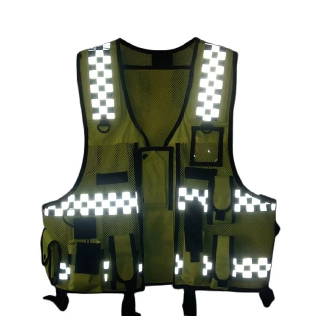 Printable Mark Mesh Fluorescent Multi-functional Police Reflective