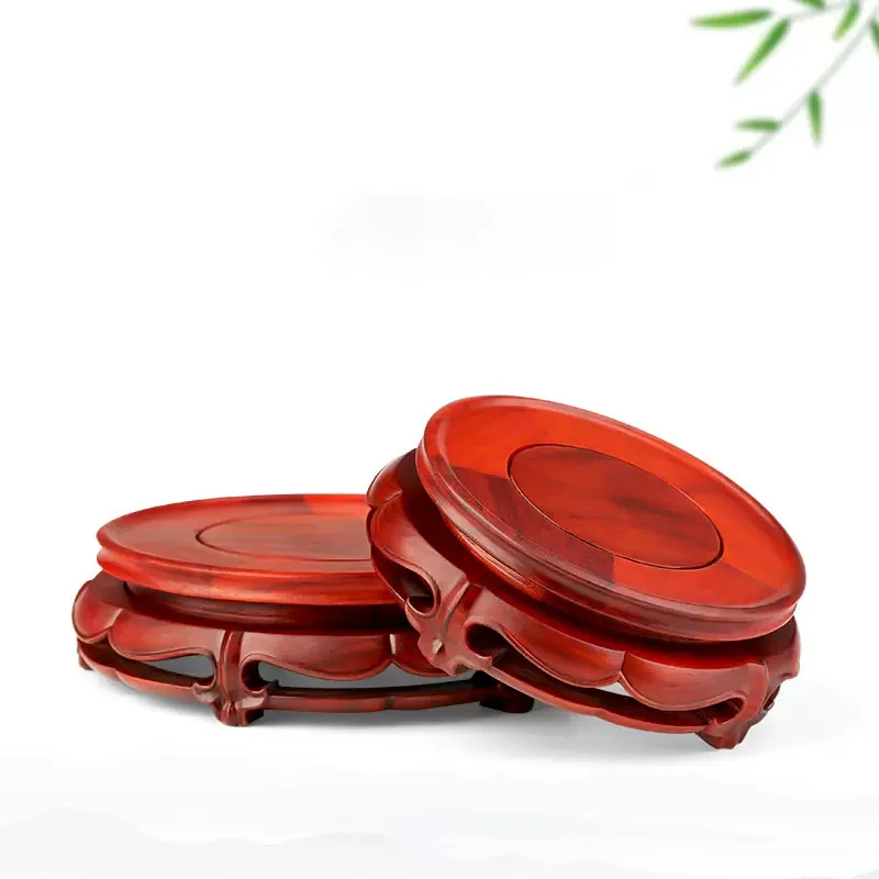 Solid Wood Carving Flowerpot Base, Vase Decoration, Buddha Handicraft Bracket, Rotatable, 360 °