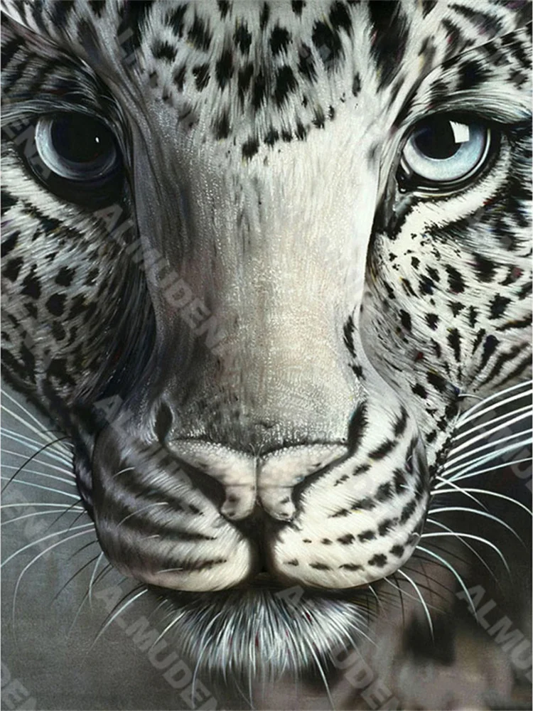 Meian 11/14CT Stickerei Malerei Schwarz Leopard Panther Tier Kreuz Stich Kits DMC Gedruckt Leinwand DIY Handgemachte Dekoration – Detail 18