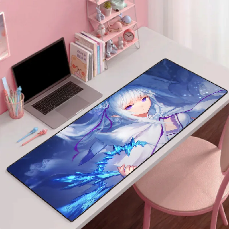 

Anime Girl Re Zero Emilia Kawaii Mousepad Gaming Accessories Mouse Pad Laptop Office Rubber Soft Deskmat Keyboard Anti Slip Mat