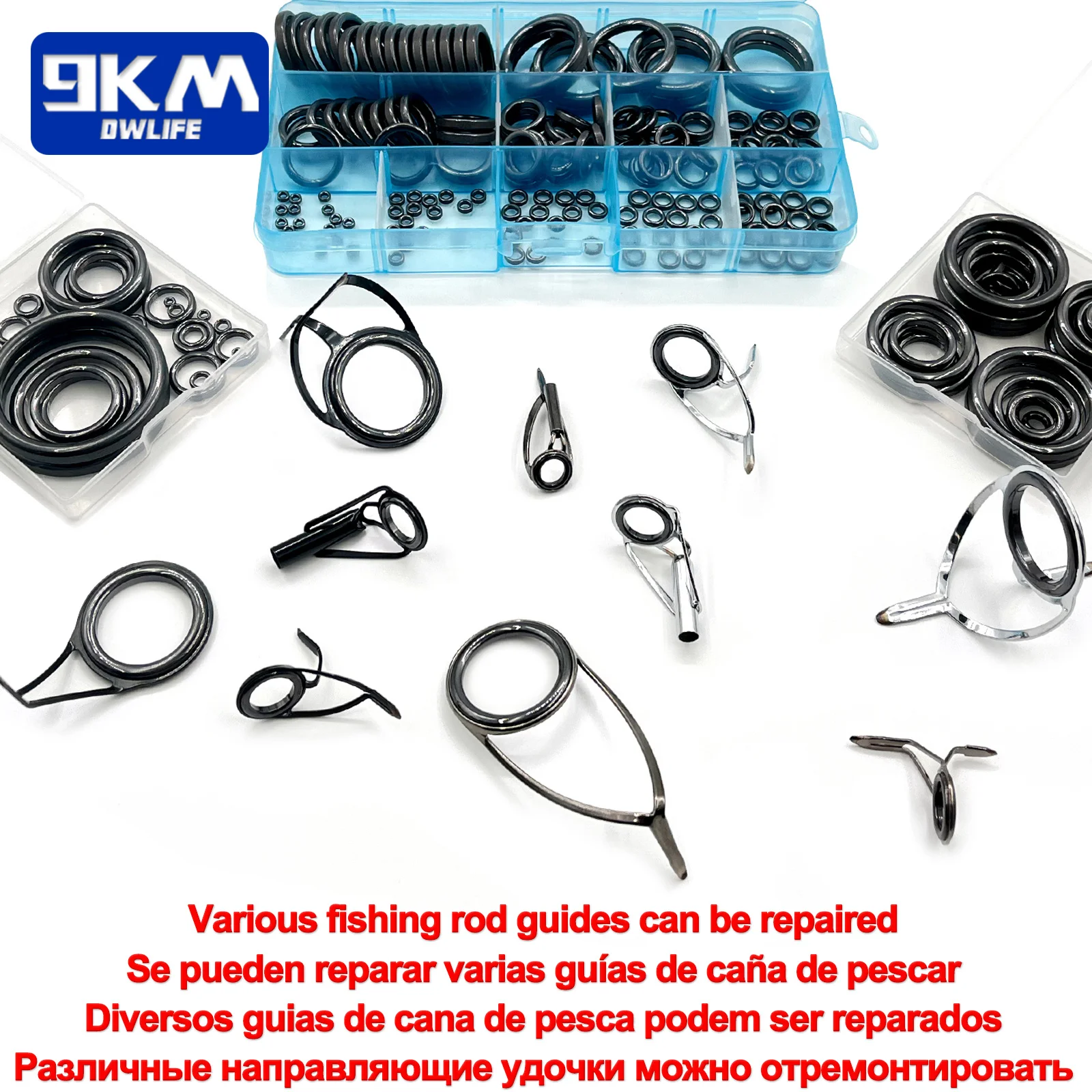 26Pcs Fishing Rod Repair Kit Ring Wear Resistant Ceramic Guide Ring Rod Eye  Replacement Kit Fishing Rod Guides Alconite Ring Set
