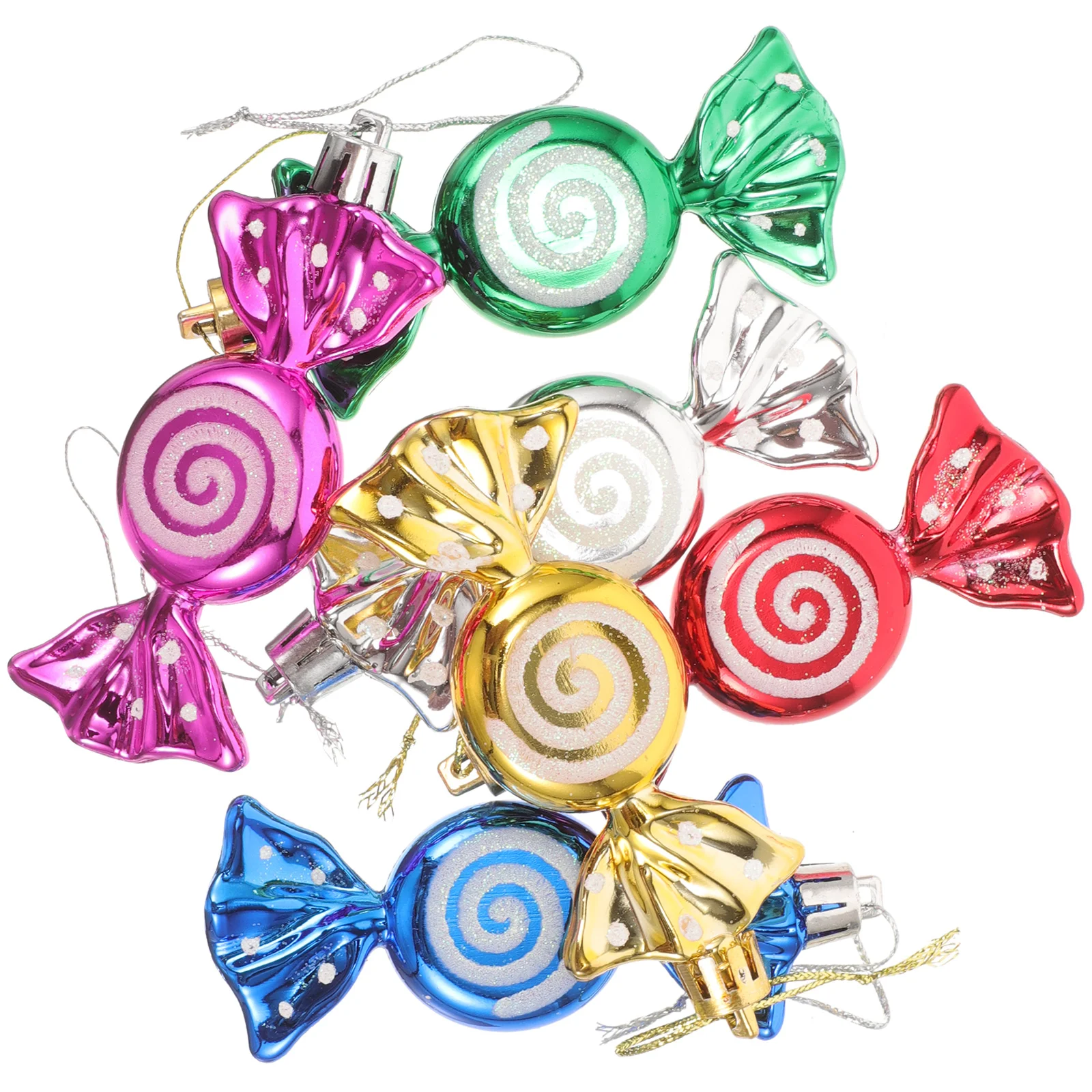 

6pcs/Lot Christmas Candy Pendant Xmas Tree Hanging Ornaments Tree Candy Xmas Party Bag Filler New Year Decor
