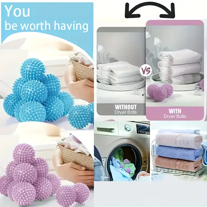 Eco-Friendly Reusable Laundry Balls (4-Pack): Hair Removal, Softening, Knot Prevention, Extra Large Size, No Electricity Needed