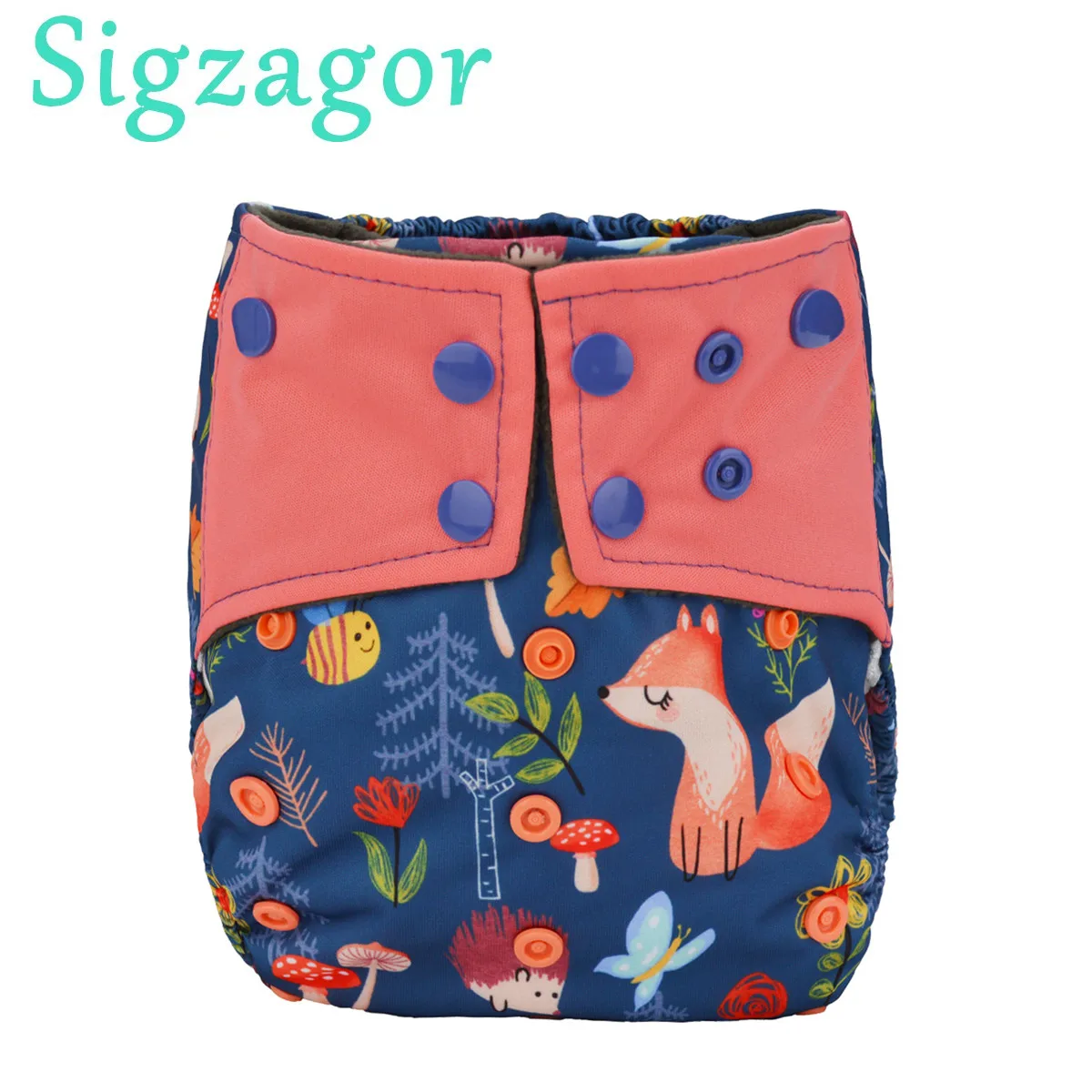Cloth Diapers 1 Charcoal Bamboo Baby Cloth Diaper Nappy Washable Reusable Double Gusset 3-15kg 8-36lbs NO INSERT