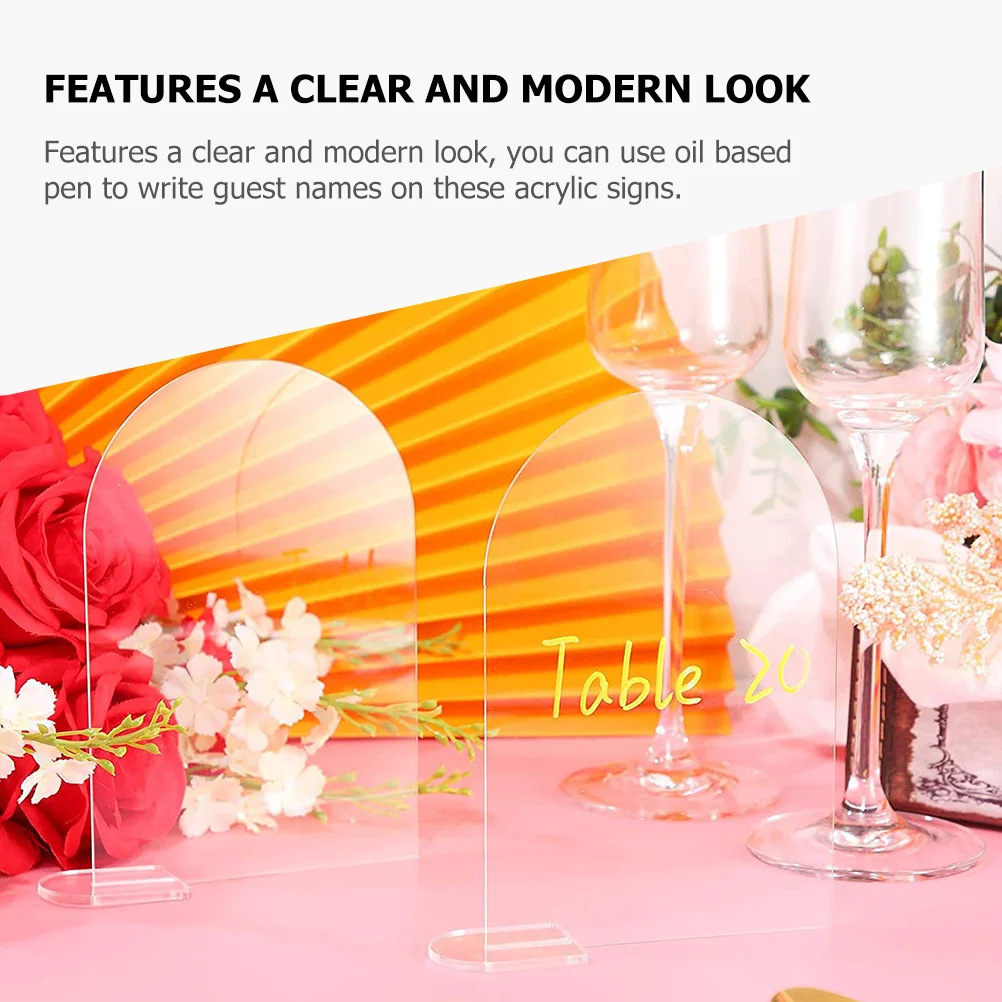 20Pcs Acrylic Number Signs for Wedding Table Number Signs DIY Blank Festival Reception Decors