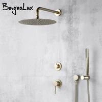 Gunmetal Shower Faucet Embed Box Wall Mounted  8-16 Inch Rain Head Hot &Cold Shower Tap Handheld 2 Ways Ceiling Arm Bathroom Sys 1