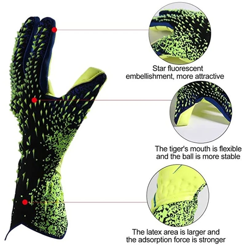 Professional Football Goalkeeper Gloves Anti Slip Thickened Breathable Soccer Goalie Gloves Football Accessories For Adults Kids