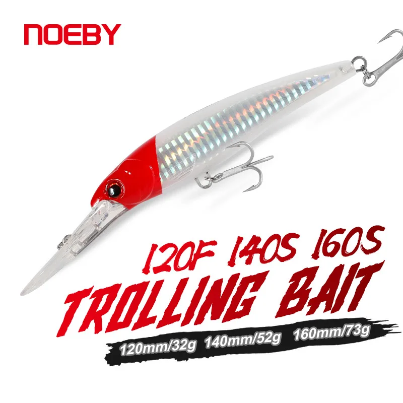 Noeby Trolling Minnow Fishing Lures 12 14 16cm 32 52 73g Floating Sinking Wobblers Hard Bait for Big Game Saltwater Fishing Lure aoclu jerkbait wobblers 14cm 18g depth 1m hard bait minnow stick floating fishing lures weight transfer system long casting