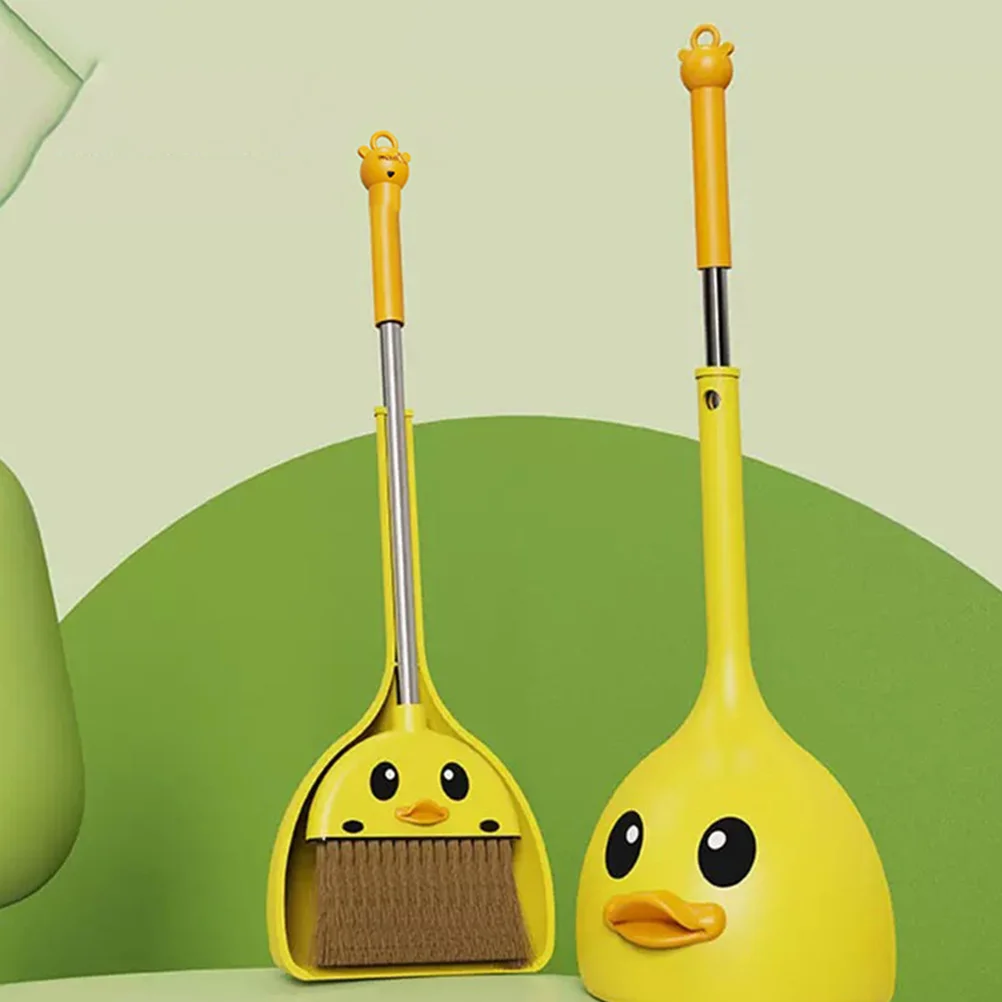 

Mini Broom Dustpan Set for Kids: Little Housekeeping Helper and Pretend Play Toy with Yellow Duck Design