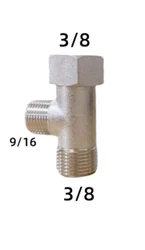 Brass T-Valve Adapter Connector for Bidet Attachment and Bathroom Plumbing Accessories (3-8 Europe FR ES NL)