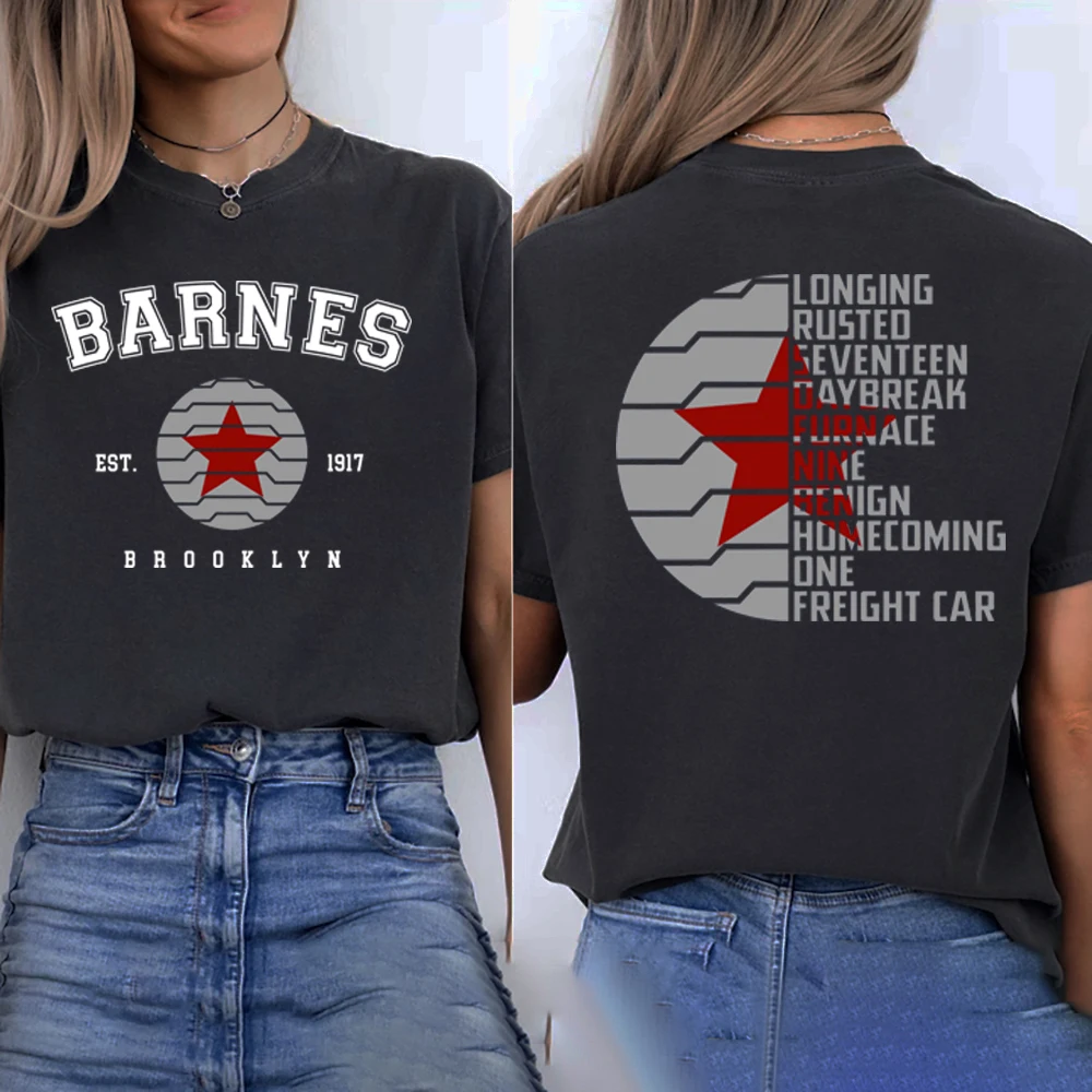 Bucky Barnes 1917 Shirt Winter Soldat Trigger Words T-Shirt Superheld T-Shirt Vintage Unisex T-Shirts Kurzarm T-Shirt Fans Geschenk