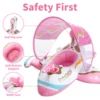 Swimbobo Pink Outdoor Summer Water Gun Play Plane Inflatable Kids Seat Float Baby Swim Ring for Children With Canopy 5