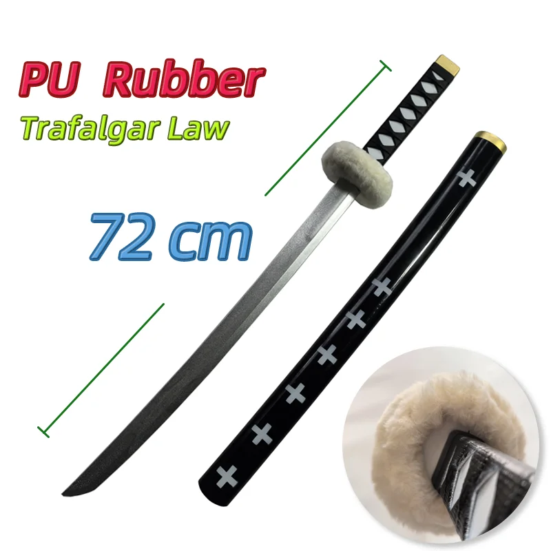 1:1 Cosplay Roronoa Zoro Katana Sword 72cm PU Qiu Shui Sword Cosplay Sword Cosplay Prop Cosplay Toy Trafalgar Law Samurai Props Party boy Gifts Role Playing model