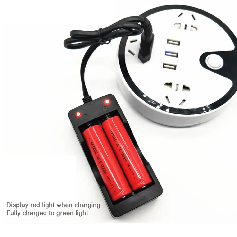 Universal 18650 Battery Charger US EU Plug 2 Slots Smart Charging 18650 Li-ion Rechargeable Lithium Battery Charger