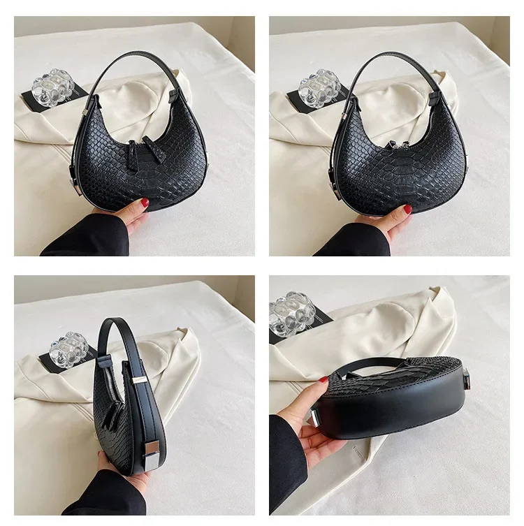 New Snake Print Underarm Bags for Women Luxury Leather Female Bags Designer Handbags Larger Capacity Hobos Ladies Tote Bags