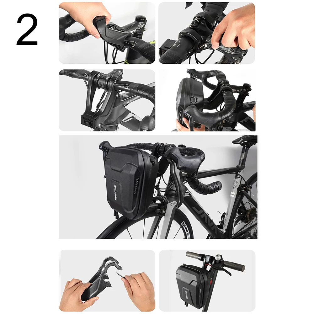 Stoßfeste Fahrrad-Lenker-Kopftaschen, mehrere Sortierungskomponenten, Mountainbike, MTB, Rennrad, Hartschalen-Telefonhülle – Detail 11