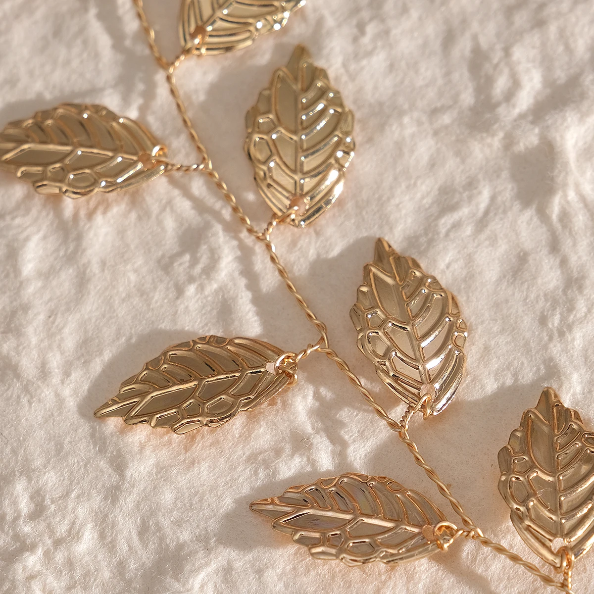 Brautschmuck, einfache Metall-Haarbänder, Europa und die Vereinigten Staaten, Hochzeit, Kopfschmuck, handgefertigt, Blattgold-Stirnband, weiblich – Detail 9