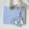 INS Milk Blue Photocard Holder Credit ID Bank Card Photo Display Holder Idol Postcard Card Protective Case with Pendant 4