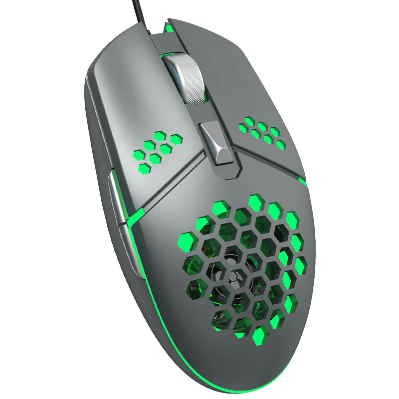 E-Sports Gaming Wired Mouse 6 Key 8000dpi Lightweight Design Rgb Lighting Fan Cooling Tablet Laptop Accessories Office Game