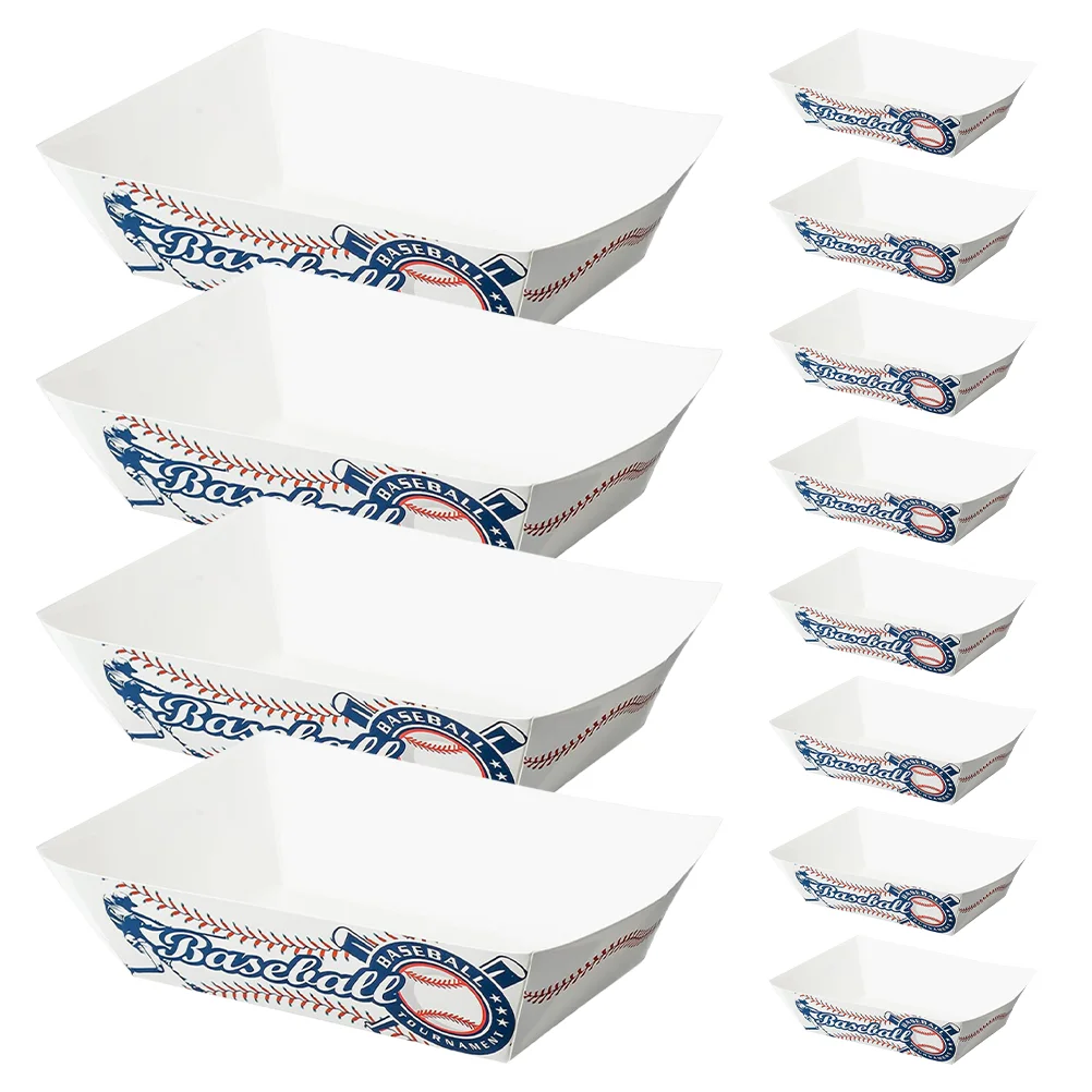 25 Pcs Daily Use Party Food Tray Trays Storage Containers White Cardboard Snack Boats