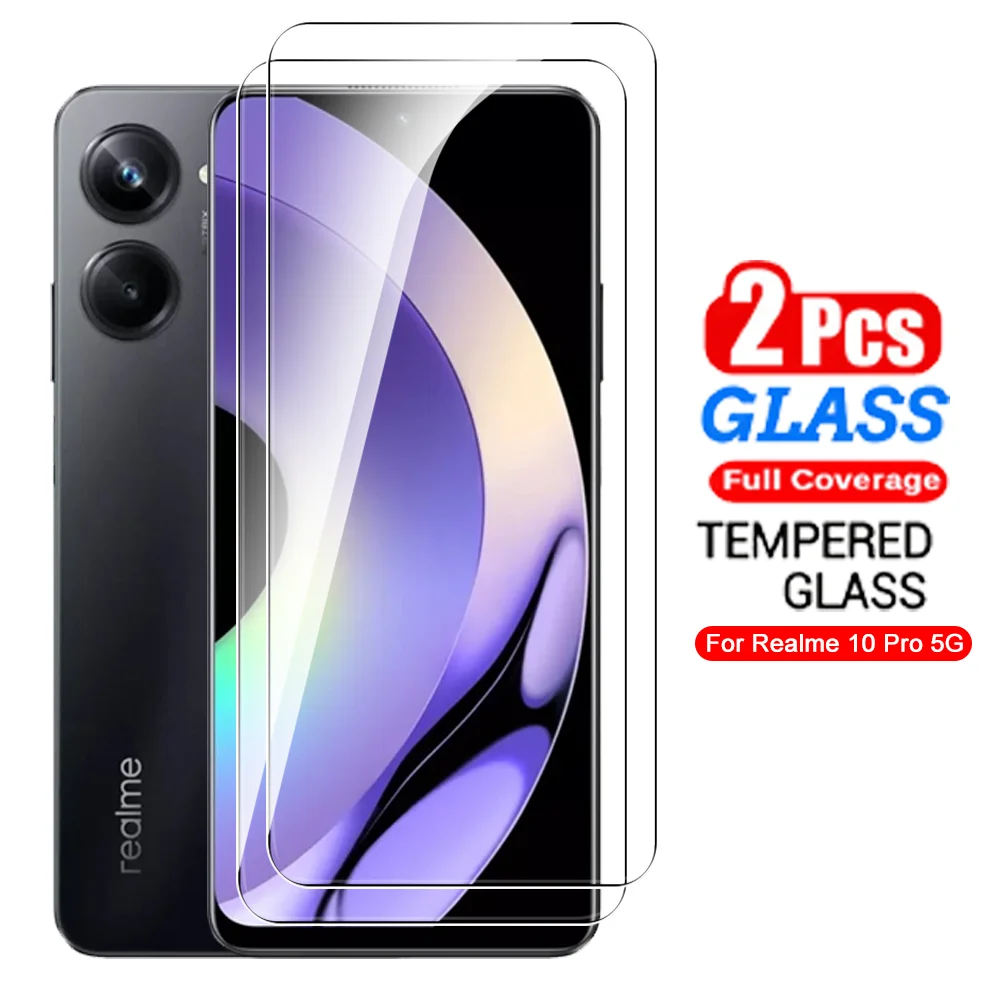 2pcs 9H Glass For Realme 10 9 Pro Plus 5G Realme9 Pro+ 9i Realme10 4G Tempered Glass Realmy 10Pro Safety Film Screen Protectors