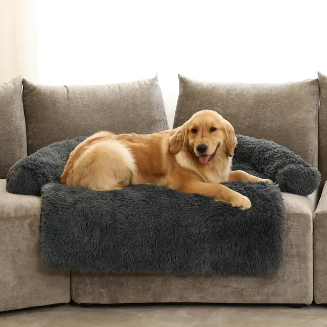 Detachable Dog Bed Mat Plush Winter Warm Pet Blanket Anti-Slip Washable Pet Kennel Puppy Medium Small Pad Dog Accessories