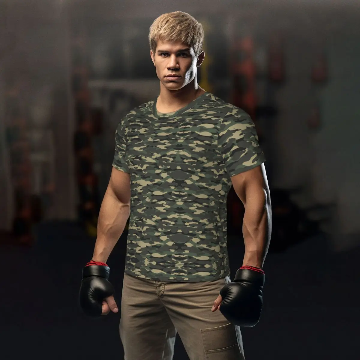 

Camouflage T Shirt Man Fashon Cool Green Vintage Gym T-Shirts Quick-drying Summer Harajuku Tees Design Oversized Clothes