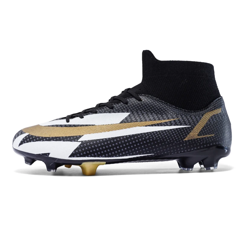 Football Boots Adult Kids TF/FG Soccer Cleats Grass Training Sport Footwear Unisex High Ankle Non-slip 2022 Outdoor Sneakers Men |