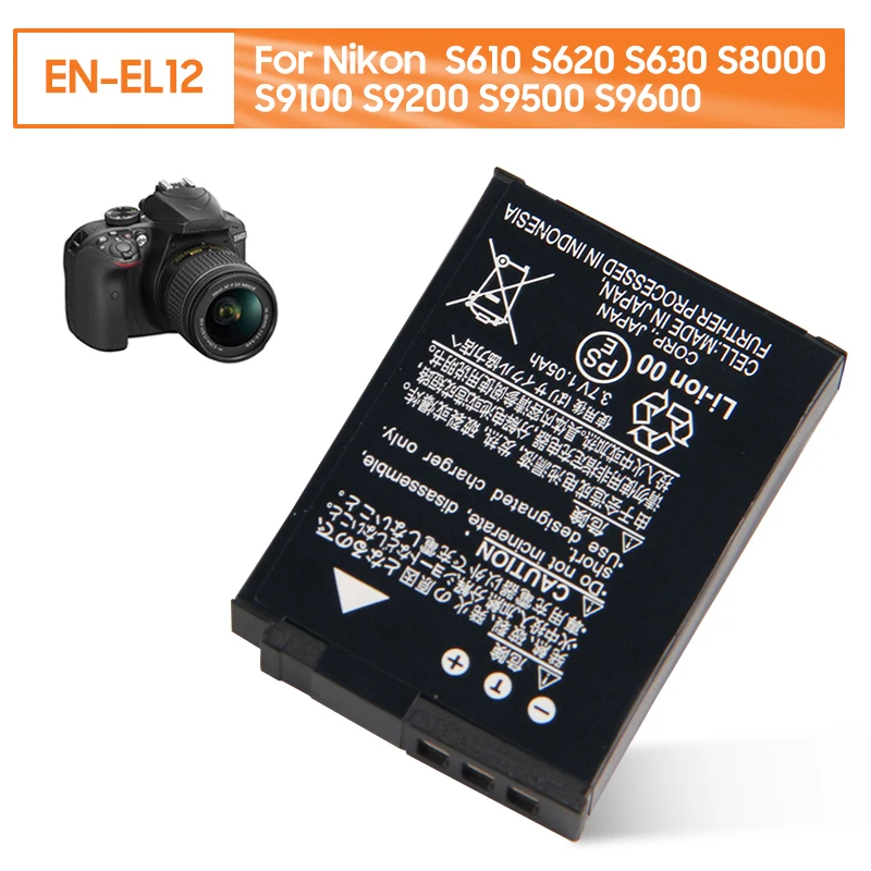 Batteria Della Fotocamera En-El12 Per Nikon S610 S620 S630 Keymission360 Keymission170 S9900 A900 Aw13 S8000 S8100 S8200 S9100 S9500 S9600