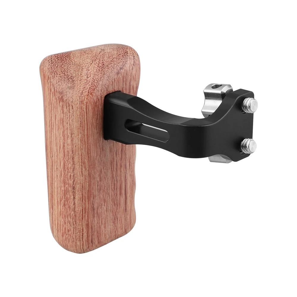 

HDRIG Reversible Wooden Handgrip Medium Size With 1/4"-20 Thumbscrew Knob (Left Side) Universally for DSLR Camera Cage Rig