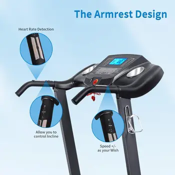 Treadmill with Auto Incline Folding Treadmill 12% Incline 2.5 Horse Power 15 Preset for Home Use 8.5 mph Range 5