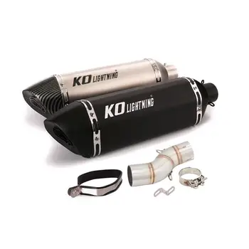 51MM Motorcycle Exhaust Muffler Pipe For SUZUKI SFV650 2009-2016 Tail Escape Mid Middle Tube Stainless Steel Removable DB Killer