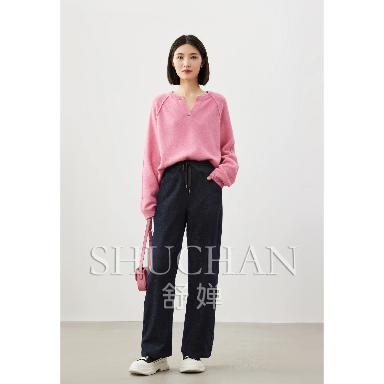 

SHUCHAN new pantalones de mujer COTTON Polyester Spandex Viscose pants women trousers women korean