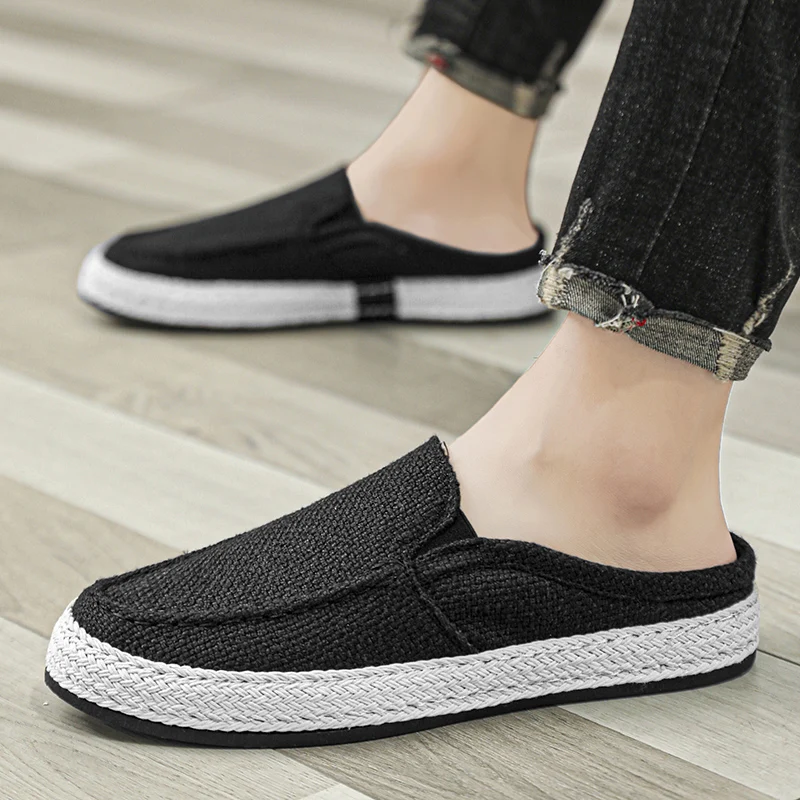 Summer Casual Loafers Men Breathable Slip On Urban Shoes Men Classic Linen Canvas Sneakers Male Light Flats Lazy Shoes Cheap 6