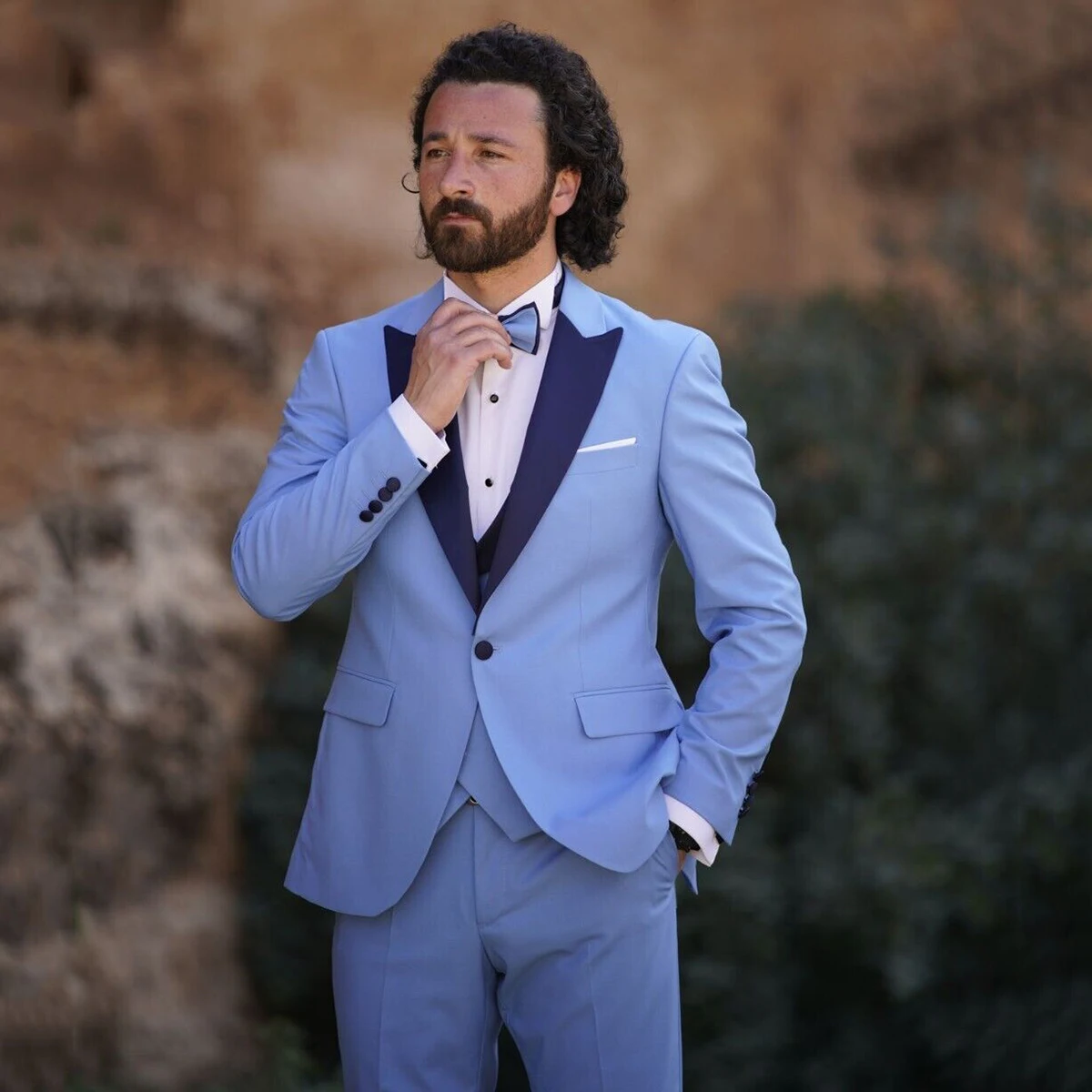 

Latest Designs Slim Fit Male Tuxedos for Wedding 3 Pieces Best Men Wedding Suits Groom Wear Blazer+Vest+Pants Terno Masculino