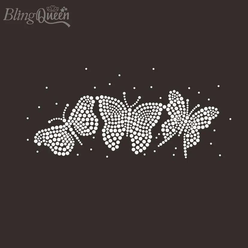

BlingQueen Korean Rhinestone Iron-on Hot Fix Appliques, Butterfly Design, 25Pcs Lot