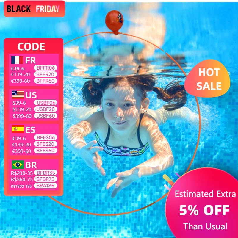 Water crossing circle Diving circle Underwater competition diving ring Adult and children's toy Crossing
