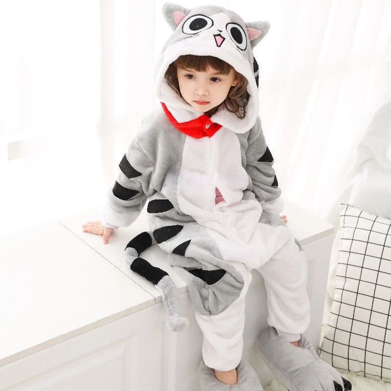 Children Kigurumi Unicorn Pajamas Kids Baby Animal Overalls Jumpsuit Onesie Cat Pajama Sleepwear Girls Cosplay Pyjama Pijamas