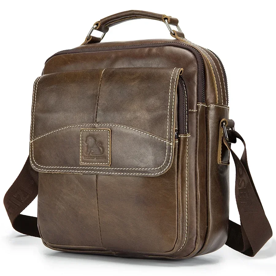 

Crossbody Cowhide For Bag Shoulder Men Business Tote Handbag Vintage Brand Male Bag Top-handle Bag Genuine Men Leather Messenger