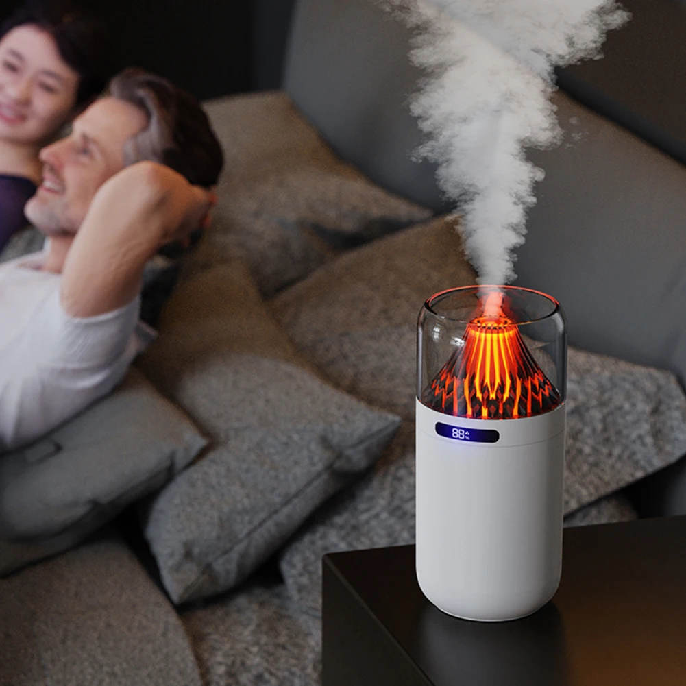 Car Mist Spray Maker with Colorful Night Light Volcano Essential Oil Diffuser Volcano Humidifier Diffuser for Car Home Office