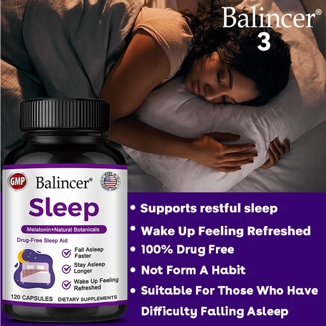 1225-14088b.jpg Sleep Supplement - Melatonin + Natural Plant Extracts, Promotes Healthy Sleep Cycles, Supports Immune Health, Antioxidant